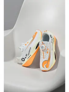 1 Pair 4-Color Professional Sports Running Shoes (30-44 Full Sizing) - Breathable Jacquard Upper + Popcorn Carbon Plate Combined Sole + Rotating Buckle Lacing, For Racing Sports & Daily Outfits, Stable Shock-Absorbing, Anti-Slip & Wear-Resistant, Breathab