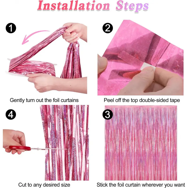 2 Pack Glitter Pink Backdrop, 3.28 FT x 7.05 FT Birthday Party Decorations, Pink Fringe Curtains Foil Streamer Tinsel, Pink Curtains Photo Backdrop Happy Birthday Valentines Day Backdrop 2 Pack Glitter Pink Backdrop, 3.28 FT x 7.05 FT Birthday Party Decorations, Pink Fringe Curtains Foil Streamer Tinsel, Pink Curtains Photo Backdrop Happy Birthday Valentines Day Backdrop