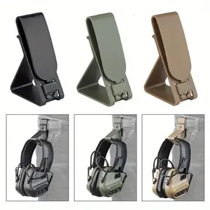 1 Piece Tactical Headset Quick-Release Snap-On Clip Hook - Durable Nylon Adjustable Clip, Snap-In Multifunctional Outdoor Equipment Accessory for Hearing Protectors (Black, Olive Green, Tan) [Tech Accessories]
