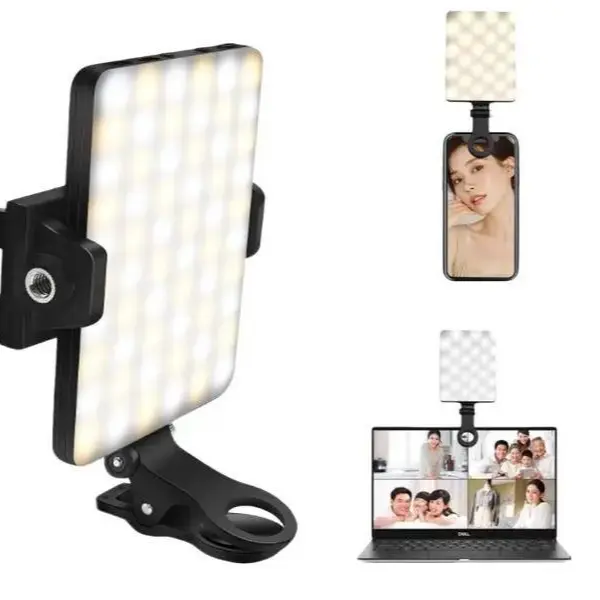 LED Phone Light, Light 2000Mah Rechargeable Clip Video Light