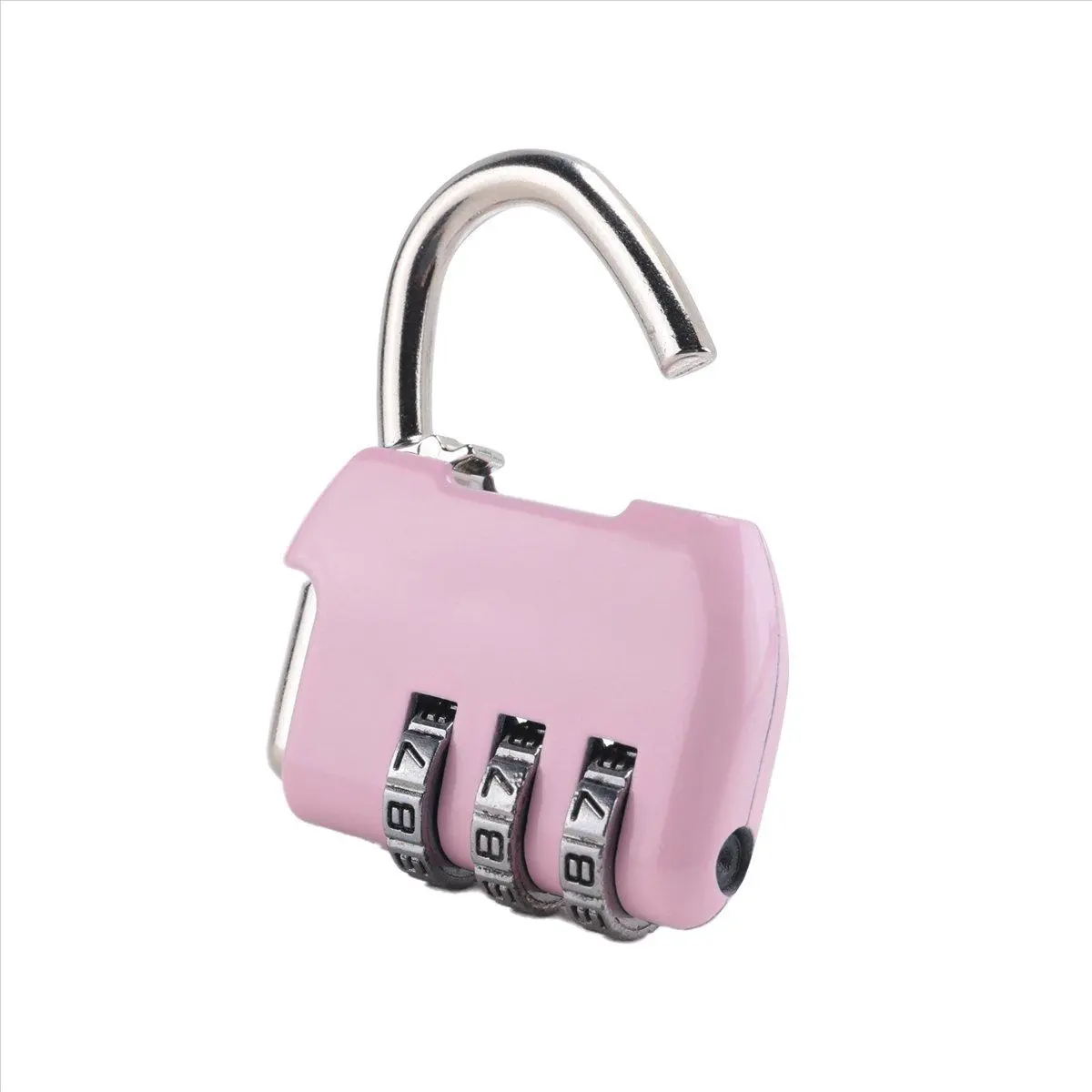 Luggage Box Resettable Combination Lock Padlock 3 Digit Number Pink, 3-Digit Lock, Bag Security