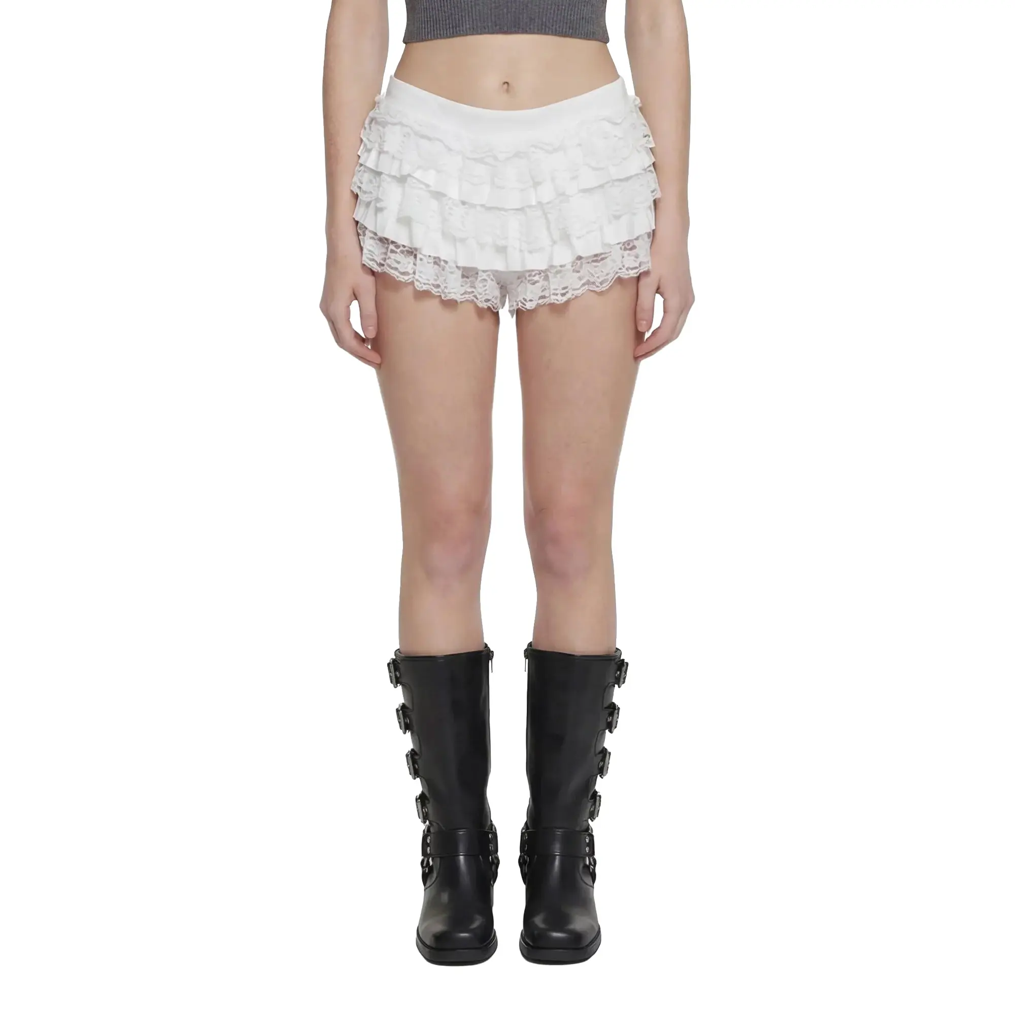 Darling Affection Ruffled Mini Skort - White