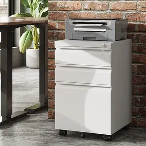 DEVAISE 3-Drawer Mobile File Cabinet (Under Office Desk), Assembled Except Casters, Fits Letter/Standard Sizes