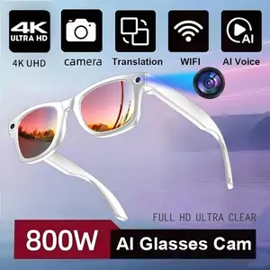 mart AI Camera Glasses with Photochromic Lenses & Real-Time Translation, Hands-Free 8MP Photography for Outdoor Travel, Bluetooth Recording, UV Protection