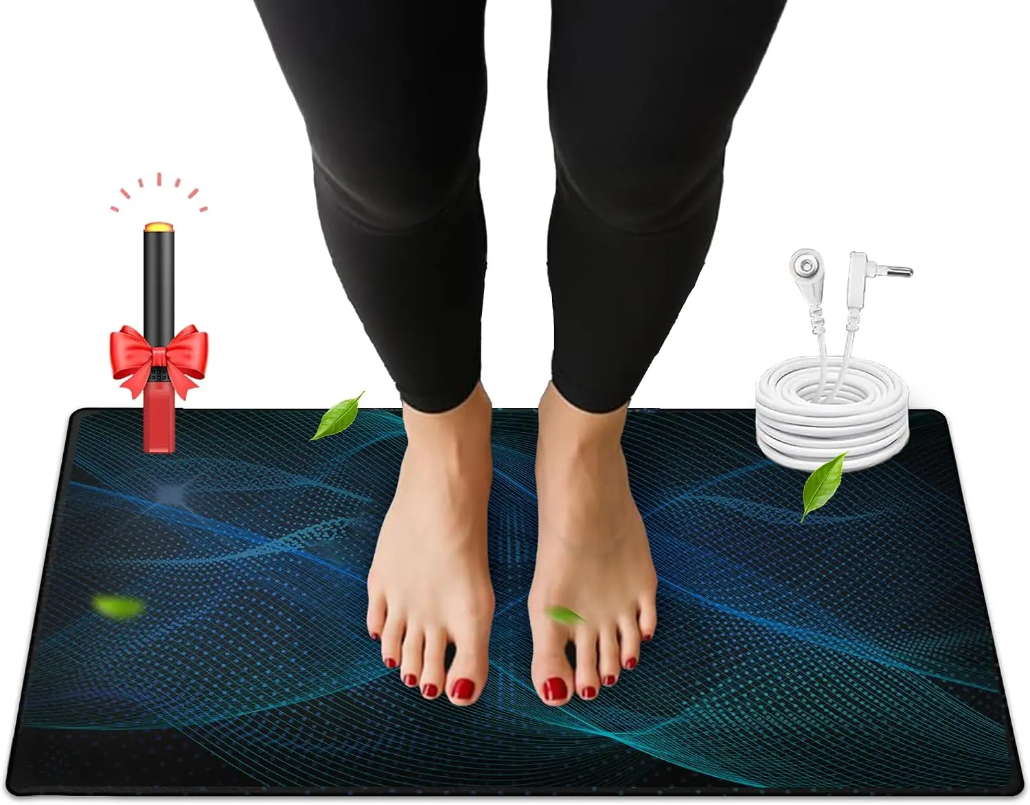 Grounding Mat for Desk, Grounded Mats for Sleep, Pain Relief, Stress Relief, Earth Connected Therapy. Grounding Pads with 15Ft Cord, Indoor Grounded for Full Body Balance & Wellness Support(26.5X10In) ATE Health