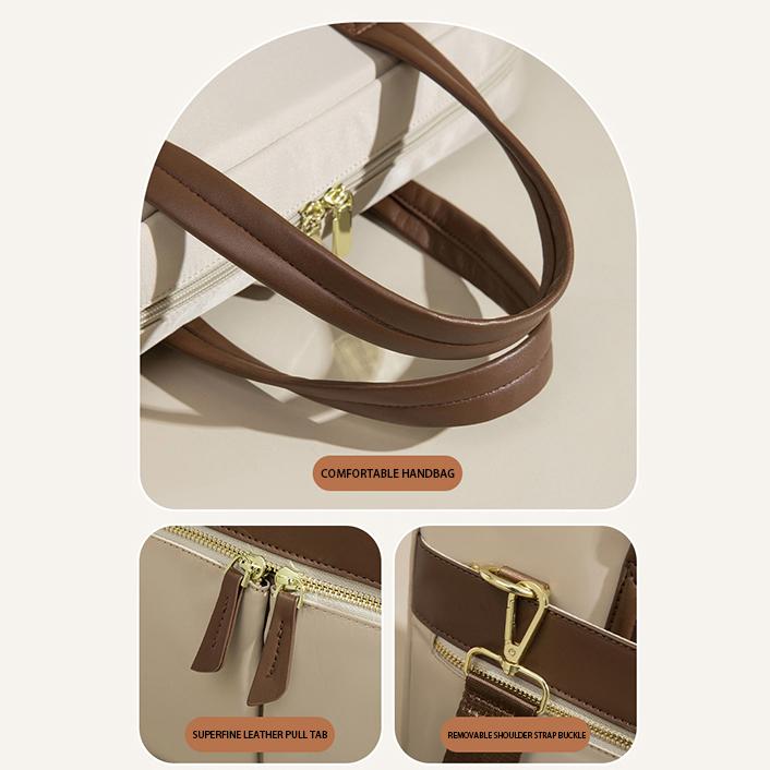 Waterproof 16-inch Laptop Bag with Suitcase Fastening Strap Commuter Tote for Office Use Compatible with MacBook Pro Ultra-Large Capacity Shockproof Insulating Layer Multi-Compartment Storage