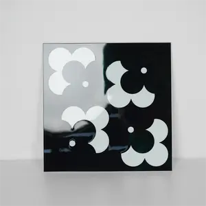 COLAMO Glossy Black Self Adhesive Graphic Tile Waterproof Peel and Stick Backsplash