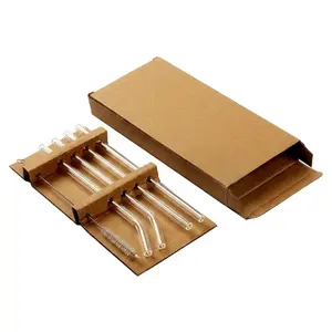Reusable Glass Straws | High Borosilicate Glass | Eco-Friendly BPA-Free Smoothie Straws with Cleaning Brush