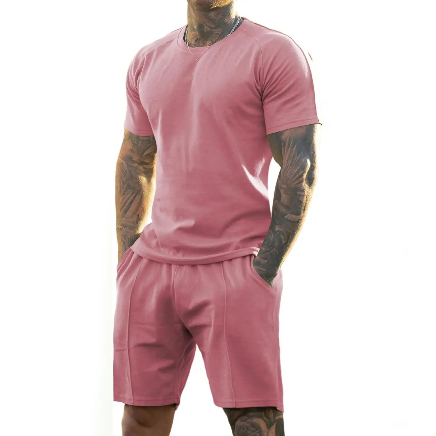 Summer Casual Men's 2-Piece Short Set – Lightweight Breathable Tracksuit for Beach & Street