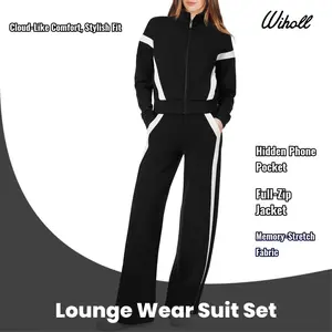 WIHOLL Lounge Sets for Women 2025 Sweatsuit 2 Piece Outfits Sweatshirt Wide Leg Sweatpant Tracksuit Matching Set WIHOLL Lounge Sets for Women 2025 Sweatsuit 2 Piece Outfits Sweatshirt Wide Leg Sweatpant Tracksuit Matching Set