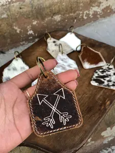 Arrows Vintage Cowhide & Leather Keychain   