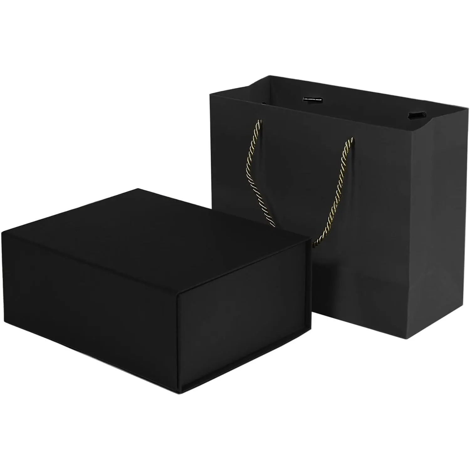 Luxury  Boxes with Lids  Closure Rectangle Collapsible for Christmas, Halloween, Birthday,Valentine's Day  Packging (Black)