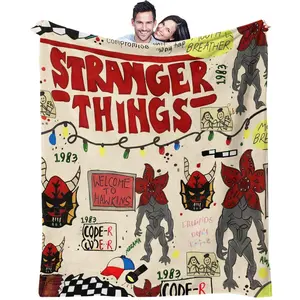 Stranger Things Warm Flannel Blanket, Vibrant Digital Print Design, Perfect for Cozy Nights & Gifts, Ideal for Fans & Collectors