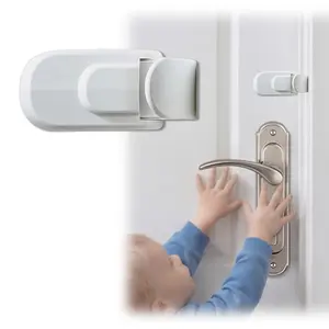 Safety Door Lock: Snap-on Door Handle Safety Lock. No tools required; ideal for home safety for babies and toddlers. Compatible with both doorknobs and lever-style handles