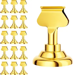 16 Pieces 1.7 Inches Gold Steel Table Place Card Holders for Photos, Food Signs, Memo Notes, Weddings, Restaurants, Birthdays (Gold)