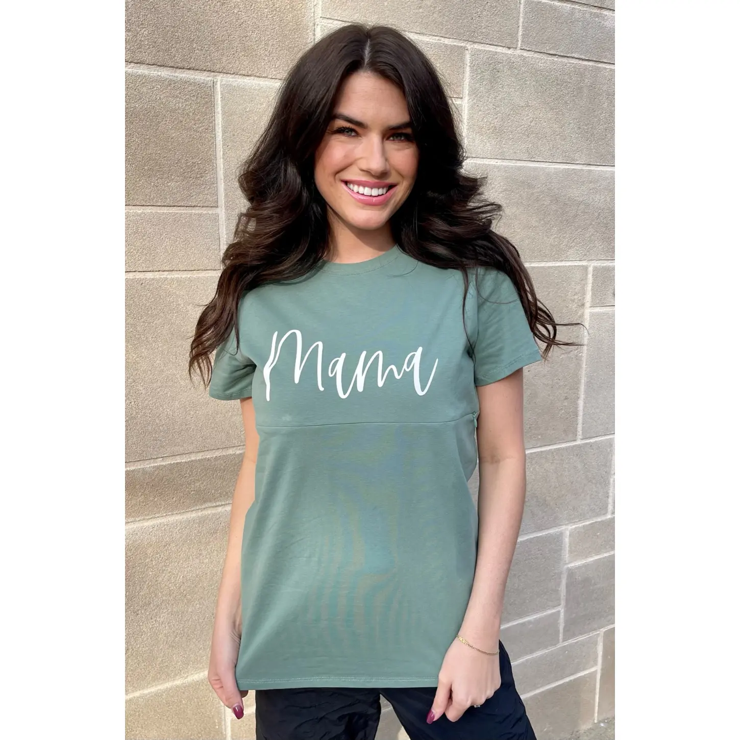 Forest Cursive Mama Nursing T-Shirt - Breastfeeding Clothing for Women