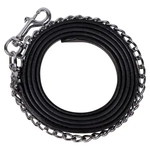 Billy Royal Leather Lead with 24 Chrome Chain Billy Royal Leather Lead with 24 Chrome Chain