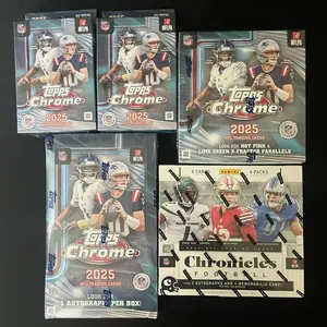 Pick your team break!!! PYT!!! (1) box 2025 Topps Chrome Hobby (1) box 2022 Chronicles Hobby (1) box 2025 Topps Chrome Mega (2) 2025 Topps Chrome Hangers football cards!!