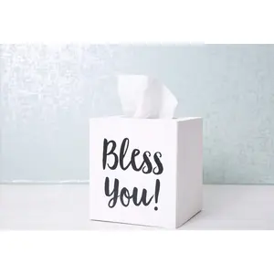 Bless You! Wood Tissue Box Cover