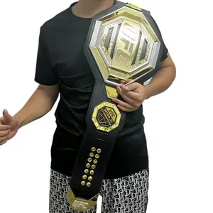 UFC Championship Gold Belt Adult Size 1/1 Gold Belt Boxing Gym Souvenir Gold Belt Boxing Competition Figure
