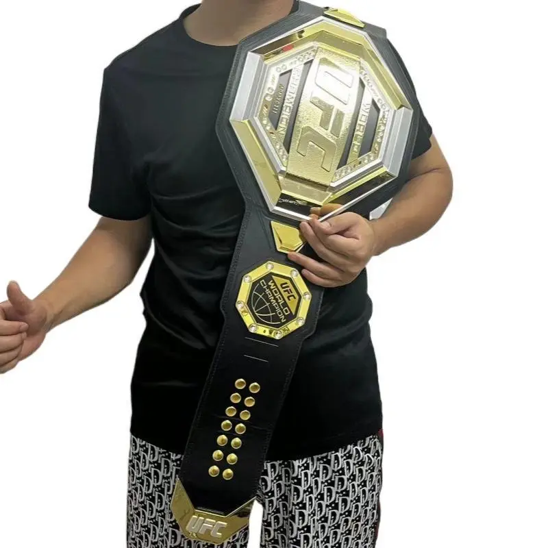 UFC Championship Gold Belt Adult Size 1/1 Gold Belt Boxing Gym Souvenir Gold Belt Boxing Competition Figure