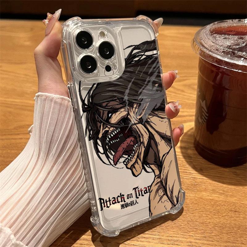 Anime Attack On Titan Hot Cool Phone Case Clear For iPhone 17 16 14 15 11 12 13 Pro Max 16E 16 Plus 17 Air Soft Shockproof Cover