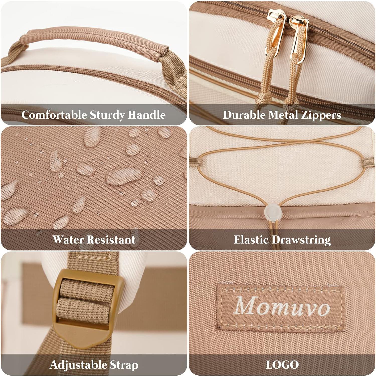 Momuvo 15 Inch Color Block Laptop Backpack for Women & Teens, Large Capacity Backpack with Bungee Cord & Multi-compartments, Water Resistant School Backpack for College Students, Daily Commute, Travel & Office