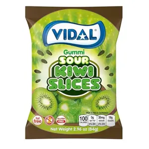 Vidal Sour Kiwi Slices Gummies 1 Bag 2.96 oz Gluten Free Fat Free