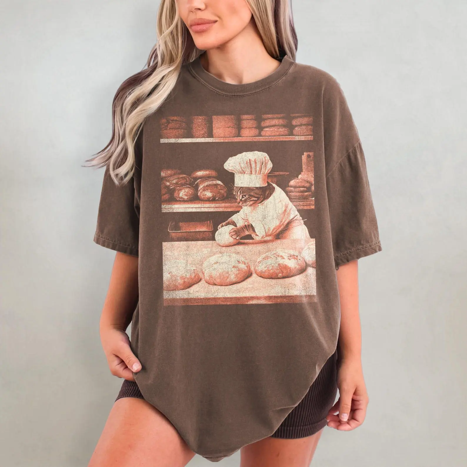 Comfort Colors Biscuit Cat Shirt, Funny Baking Graphic Tee, Cat Lover Gift, Baker Shirt, Bakery Foodie T-Shirt