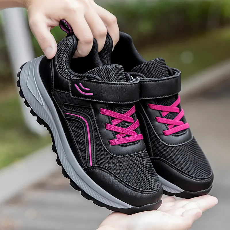 Women's Lightweight Walking Shoes - Slip-On Sneakers with Hook-and-Loop Strap, Breathable Mesh Upper, Soft Cushion Sole, Non-Slip Outsole, Comfortable and Breathable, All Seasons, EU37(US6), EU40(US7.5) for Everyday Outdoor Casual Use