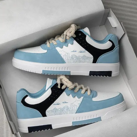 Men's Colorblock Lace-Up Low-Top Sneakers, Casual Comfortable Sports Shoes for Outdoor, Trendy All-match Skate Shoes for Daily Wear, All Seasons Sneakers, Low Top Trainers