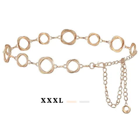 Women's Fashionable Minimalist Chain Belt, Casual Metal Waist Belt for Jeans, Fashion Belt for Party, Daily Clothing Decor, Trendy All-match & Exquisite Belt for Birthday Gift, Boho Style Belt, Metallic Waist Belt