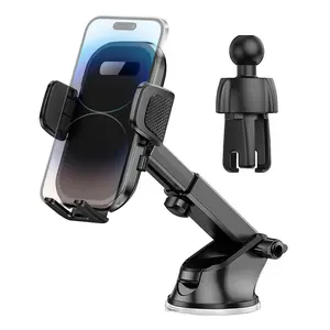 2026 Model Car Phone Mount — 2-in-1 Dual-Use Holder for Air Vent & Dashboard/Windshield; Adjustable Car Smartphone Cradle, Universally Compatible with SUVs, Sedans, and Trucks (Textured Finish)