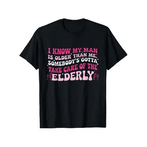 Men'S Funny Saying T-Shirt 0XL-5XL - "I Know My for Is Older Than Me" Humorous Slogan, Soft Oversized Relaxed Fit Crew Neck Short Sleeve, with Pink Lettering, Casual & Funny Gift for Dad, Husband, Grandpa - All-Season Comfort Crewneck Tshirt