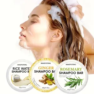 A Set of Three Shampoo Bars Including Ginger, Rice, And Rosemary, Designed for Deep Cleaning And Moisturizing Hair, with Rich Lather, Making It an Essential Gift Choice for Travel Haircare
