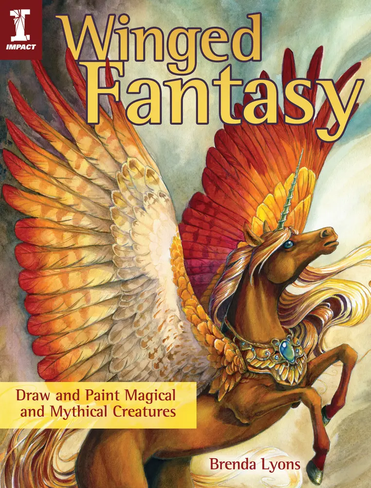 Used Paperback Book - Winged Fantasy: Draw and Paint Magical and Mythical Creatures for Drawing & Art Enthusiasts by Brenda Lyons (English)