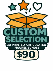 Custom 3D Printed Articulated Figures Bundle Buyer Selects All Items $90 Value PLA Plastic Made in USA Clear Contents No Surprise Items