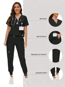 Surgical Uniforms Woman Basic Scrub Set Nurse Beauty Salon Workwear Clinical Scrubs Top Pants Sets Spa Doctor Nursing Clinical Suit