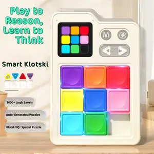 Electronic Klotski Puzzle Toy for Kids, Interactive Game Board with Sound Effects, Gradual Difficulty, Ideal Gift for Ages 6+