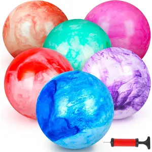 6PCS Inflatable Playground Balls, 8.7 Inches Kickball Dodge Ball with Pump, for Indoor and Outdoor Play, Party Favors