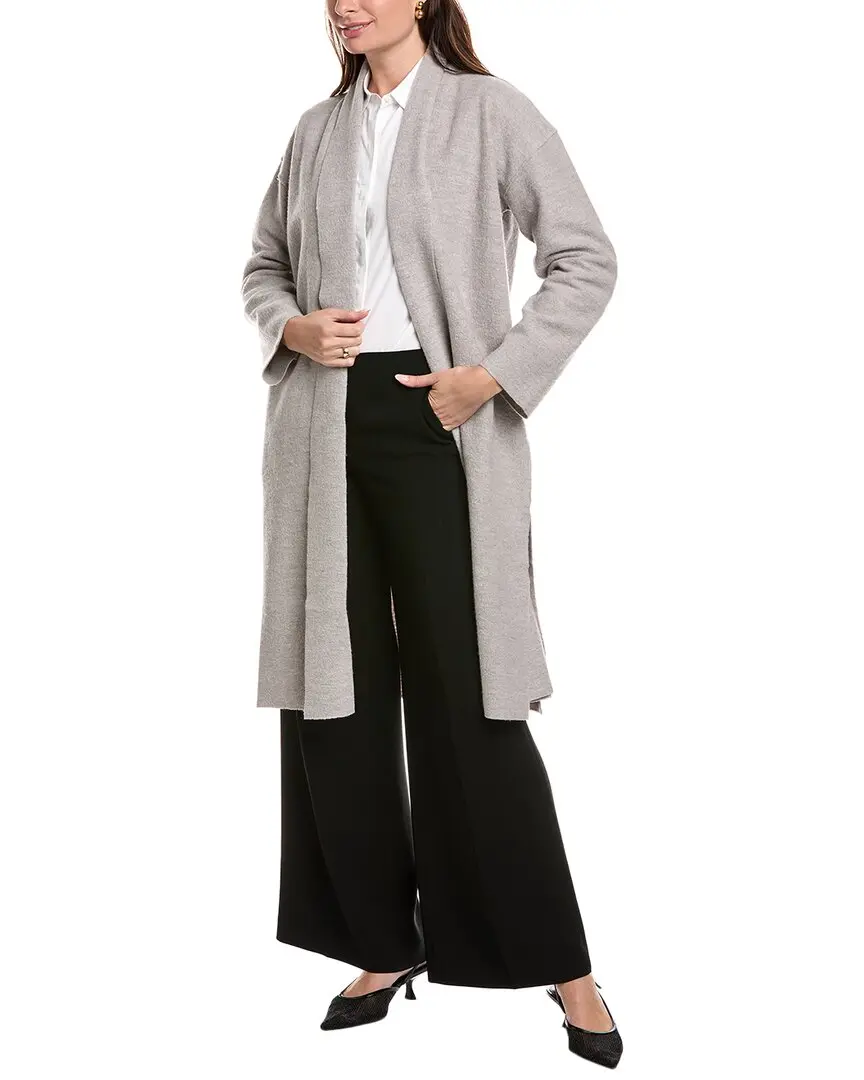 EILEEN FISHER Petite High Collar Wool Coat