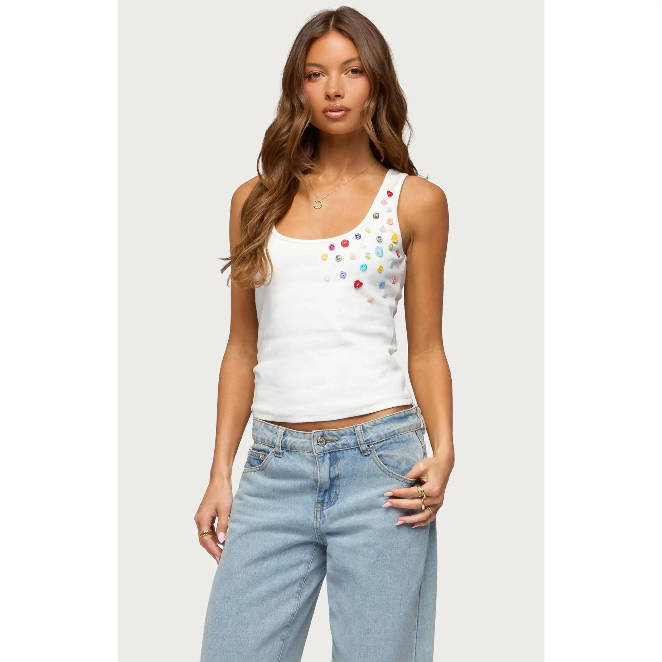 Edikted Women's Natash Button Tank Top