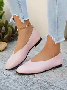 Women's Summer Flat Shoes Comfortable Anti-Slip Design, Casual Office Wear, Home Use, Versatile Fashion Footwear
