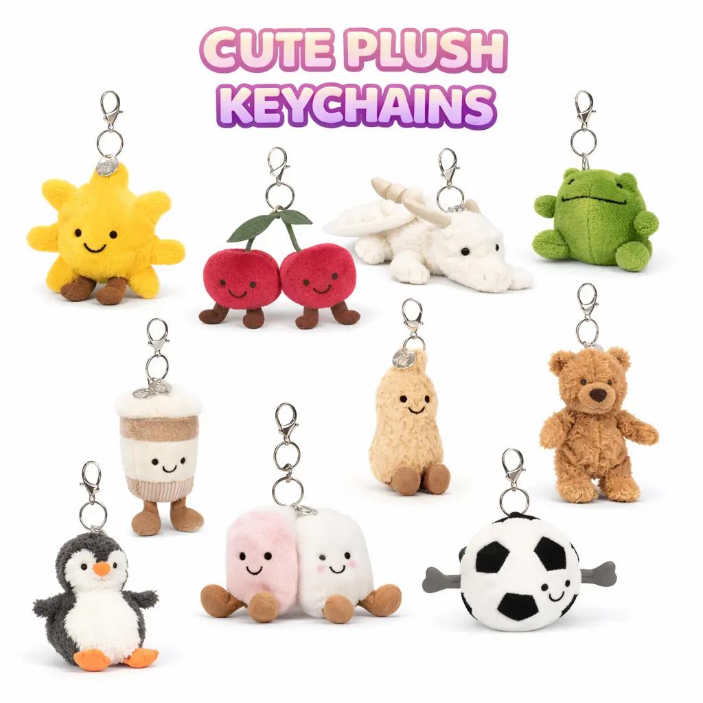 Jellycat Keychain Adorable Soft Plush Characters for Keyring Use Cute Cuddly Collection Ideal for Stylish Keyring