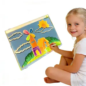 LED Light-Up Drawing Board for Kids  15/20/30cm, Doodle Glow Board with Colorful Markers Pen, Book, Erasing Cloth & Adjustable, Perfect Children Gift For Birthdays & Holiday