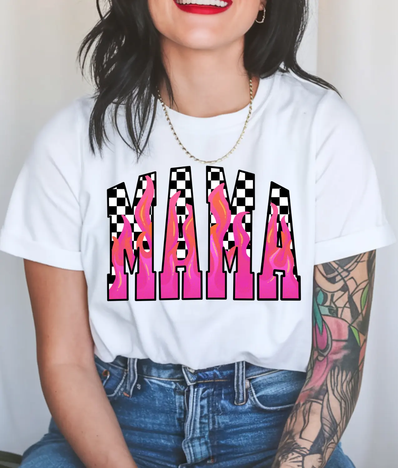 Pink Flame Mama DTF