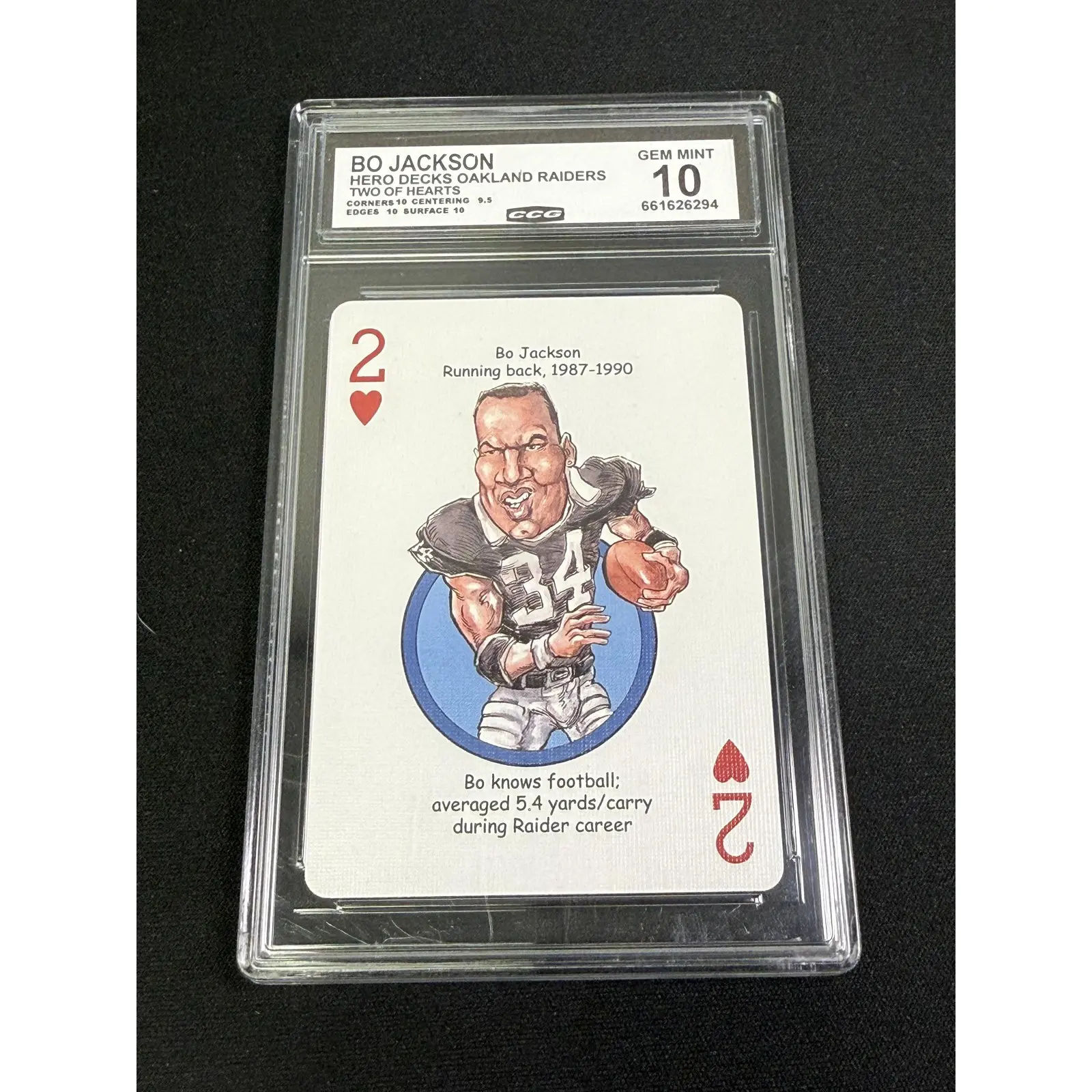 Bo Jackson 2016 Hero Decks Raiders CCG 10 Los Angeles Raiders