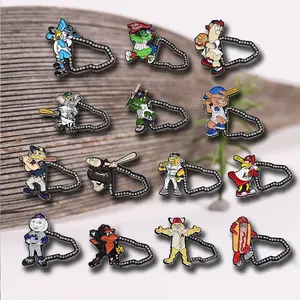 14pcs Cartoon animal shaped retro decorative hat badge metal enamel Softball Pins Clip