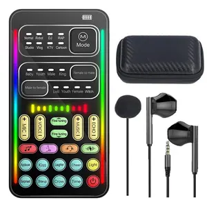 Portable Voice Changer, Multifunctional Mini Sound Card, Voice Changer with Microphone, Professional Audio & Video Accessories