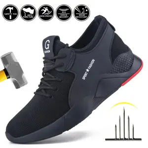 New Steel Toe Shoes Kevlar Fiber Safety Shoes Men's Breathable and Durable Steel Toe Work Shoes Fashion Large